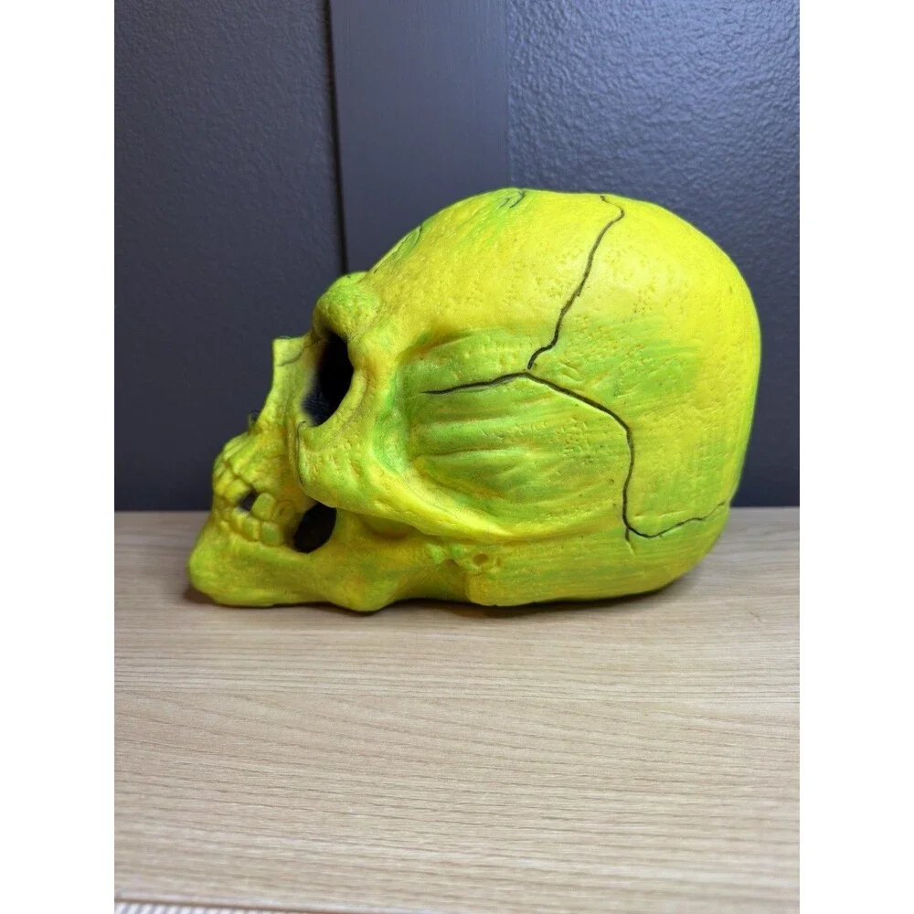 Vintage Easter Unlimited Skull Head Halloween Rubber Horror Glow Prop 10